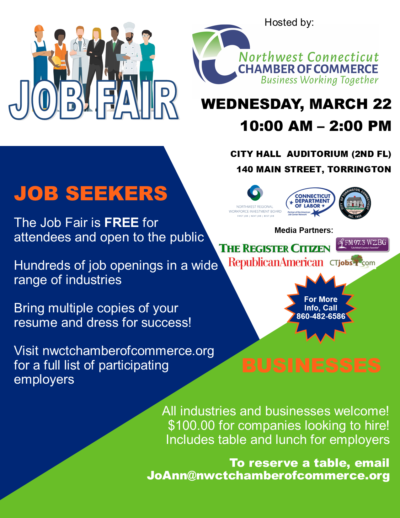 Job Fair at Torrington City Hall - Northwest CT Chamber of Commerce